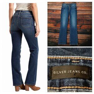 Silver Jeans 27 Suki Slim Boot Cut Button Fly Dark Wash Denim Stretch